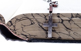 Bible with cross